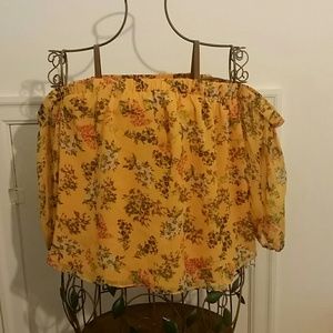 Ella Moss Poetic Garden Of Shoulder Silk Top
